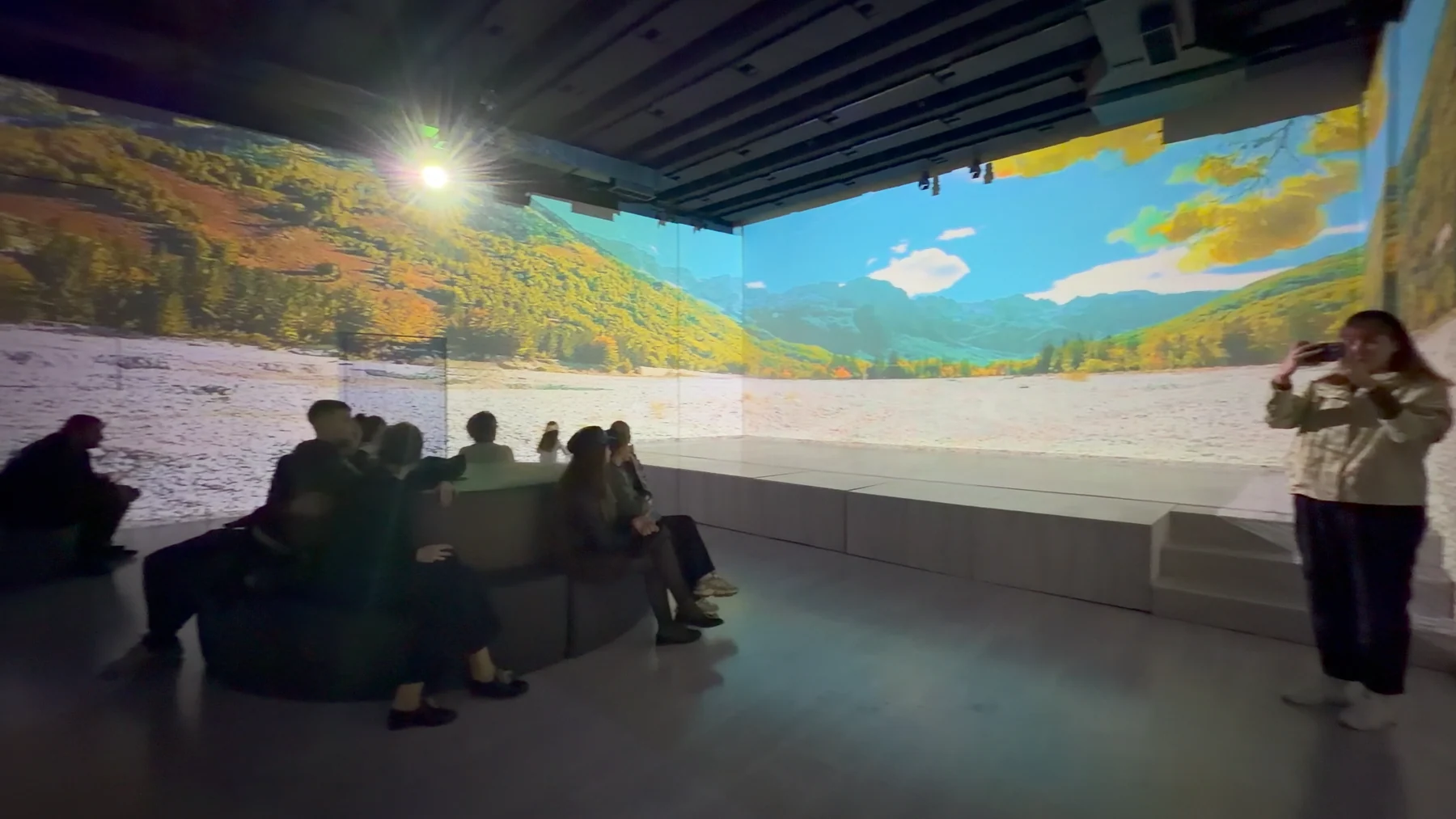 Visitors inside the actual IMAGINE 360-degree installation