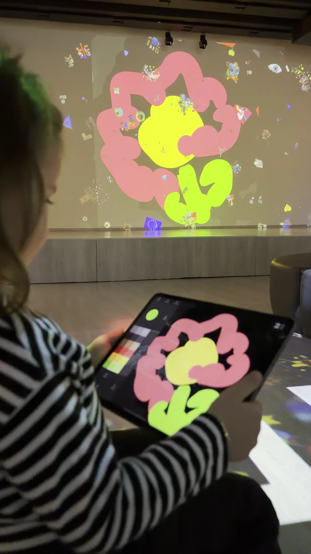 IMAGINE — tablet drawings in projection — actual event video frame