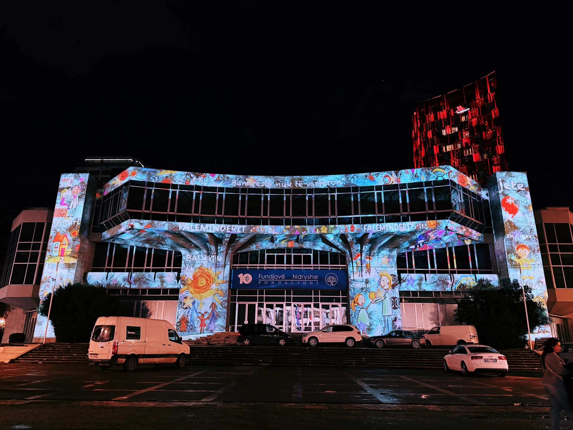 Palace of Congresses — facade mapping — actual photograph