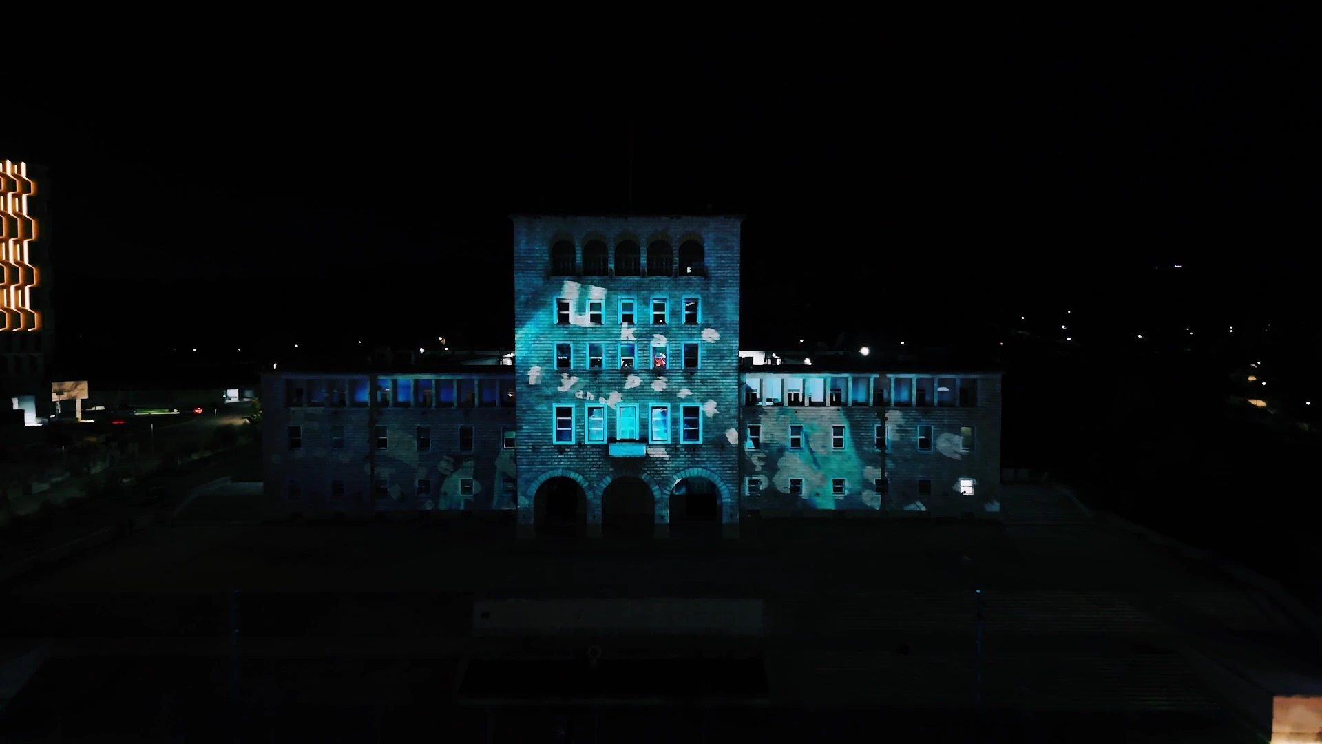 UKT Water Day — Tirana University — Luminous façade architecture